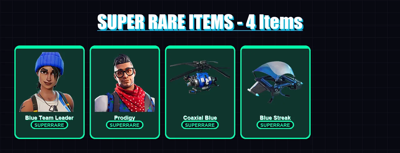 [PS4/PS5/XBOX/PC] | Blue Team Leader | Prodigy | Slayer Juice WRLD | Kingsley | Blitz Knight | 10 skin | 36 pickaxe | 16 emote | 20 glider | Lv180