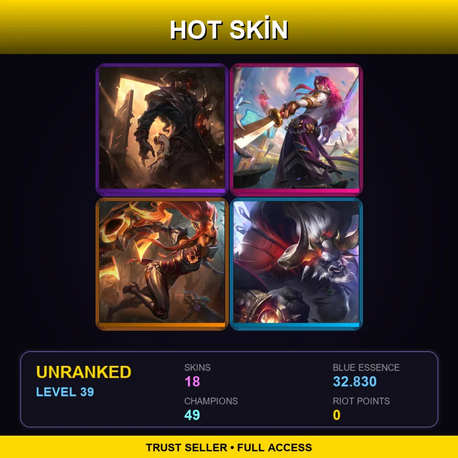 LAN | Lv39 | Unranked | 18 Skin | 49 Champ
