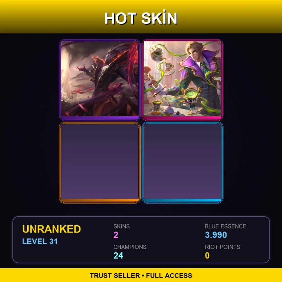 EUNE | Lv31 | Unranked | 2 Skin | 24 Champ — LoL account
