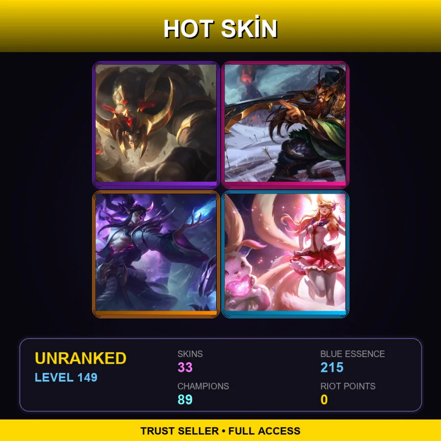 LAN | Lv149 | Unranked | 33 Skin | 89 Champ — Conqueror Alistar