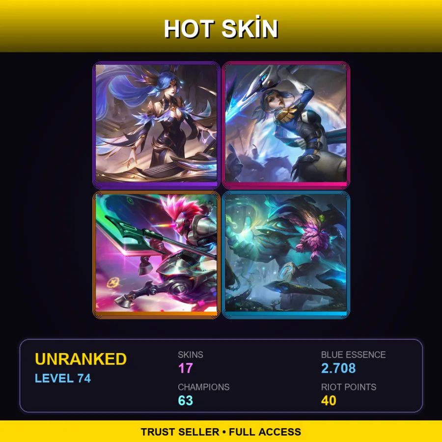 VN | Lv74 | Unranked | 17 Skin | 63 Champ — Pulsefire Fiora