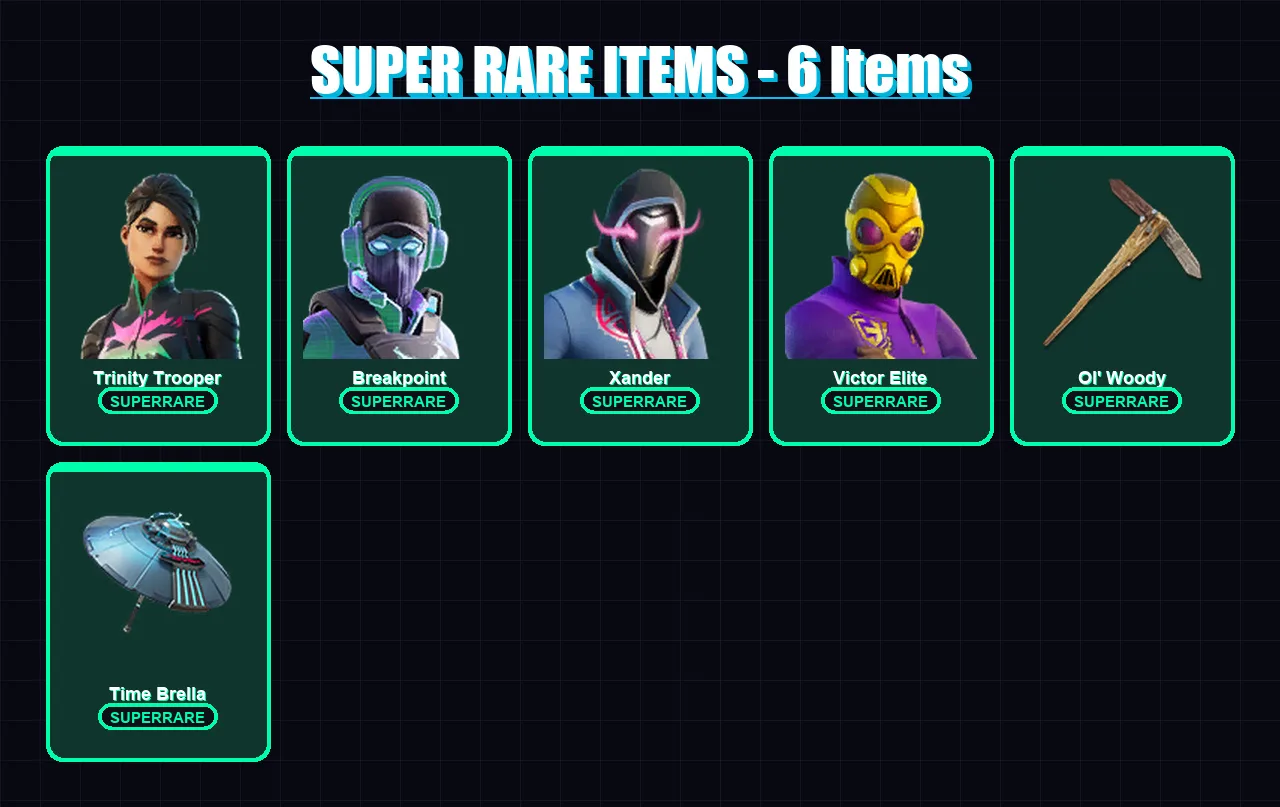 [PC/PSN] | Trinity Trooper | Breakpoint | Xander | Victor Elite | Raz | 208 skin | 238 pickaxe | 126 emote | 144 glider | Lv1994