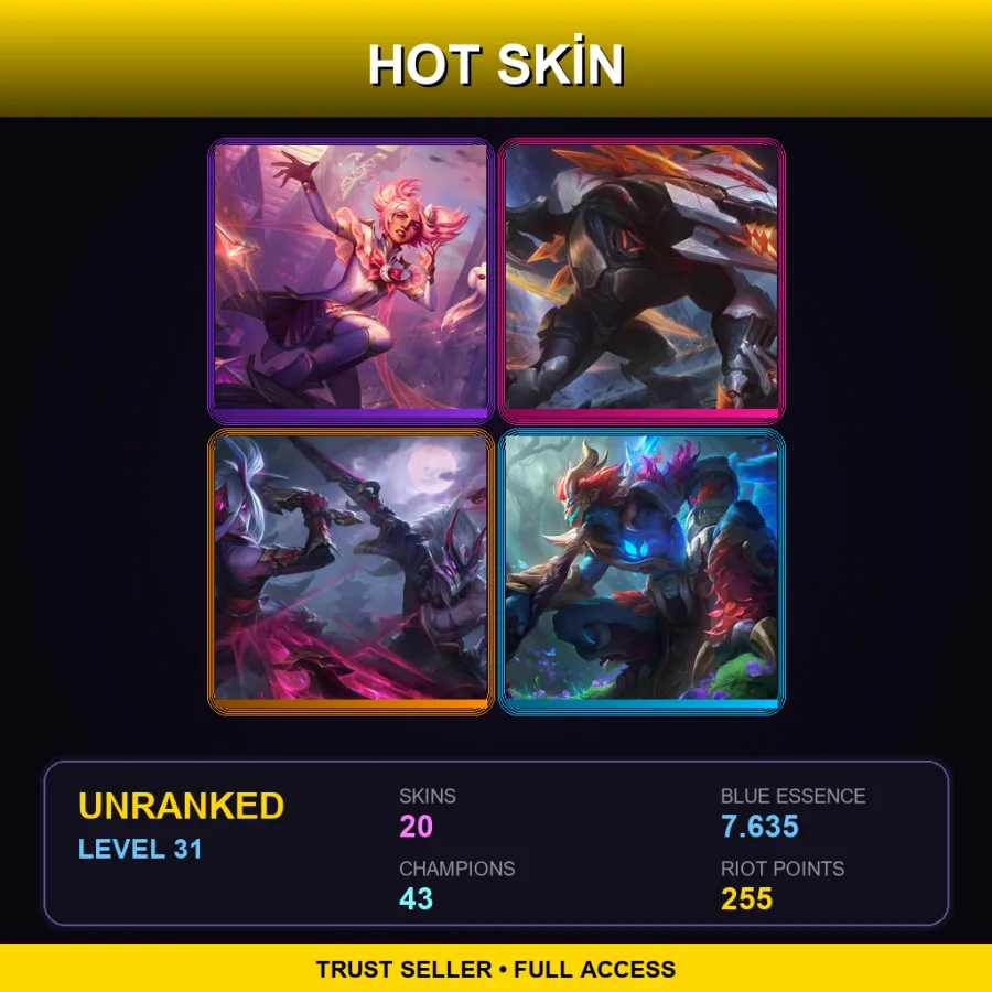 EUNE | Lv31 | Unranked | 20 Skin | 43 Champ