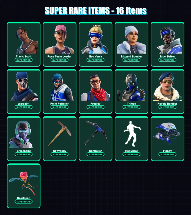 [PS4/PS5/XBOX/PC] | Travis Scott | Rose Team Leader | Neo Versa | 110 skin | Lv1519 — Fortnite account