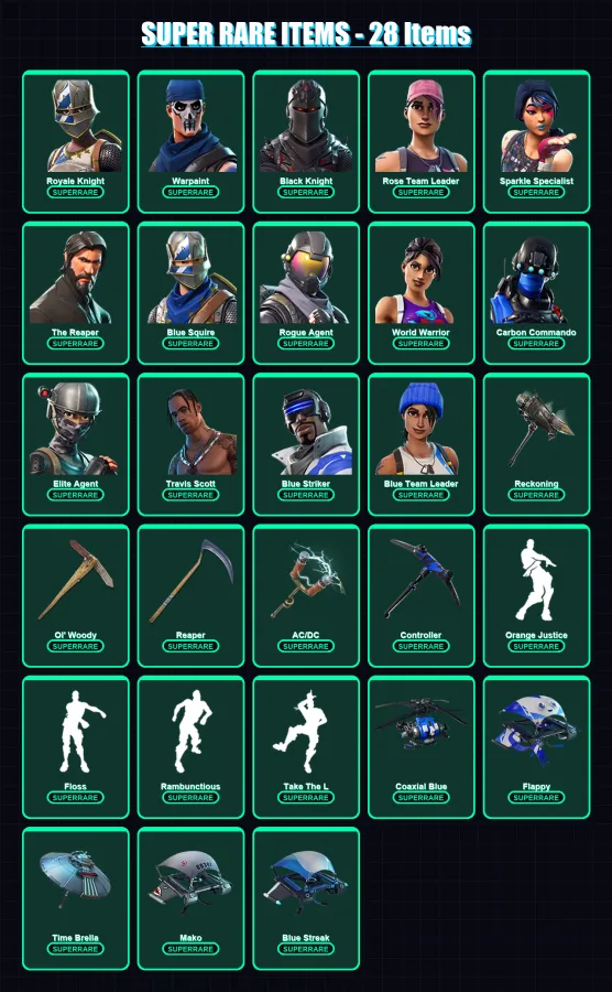 [PS4/PS5/XBOX/PC] | Royale Knight | Warpaint | Black Knight | 96 skin | Lv1294