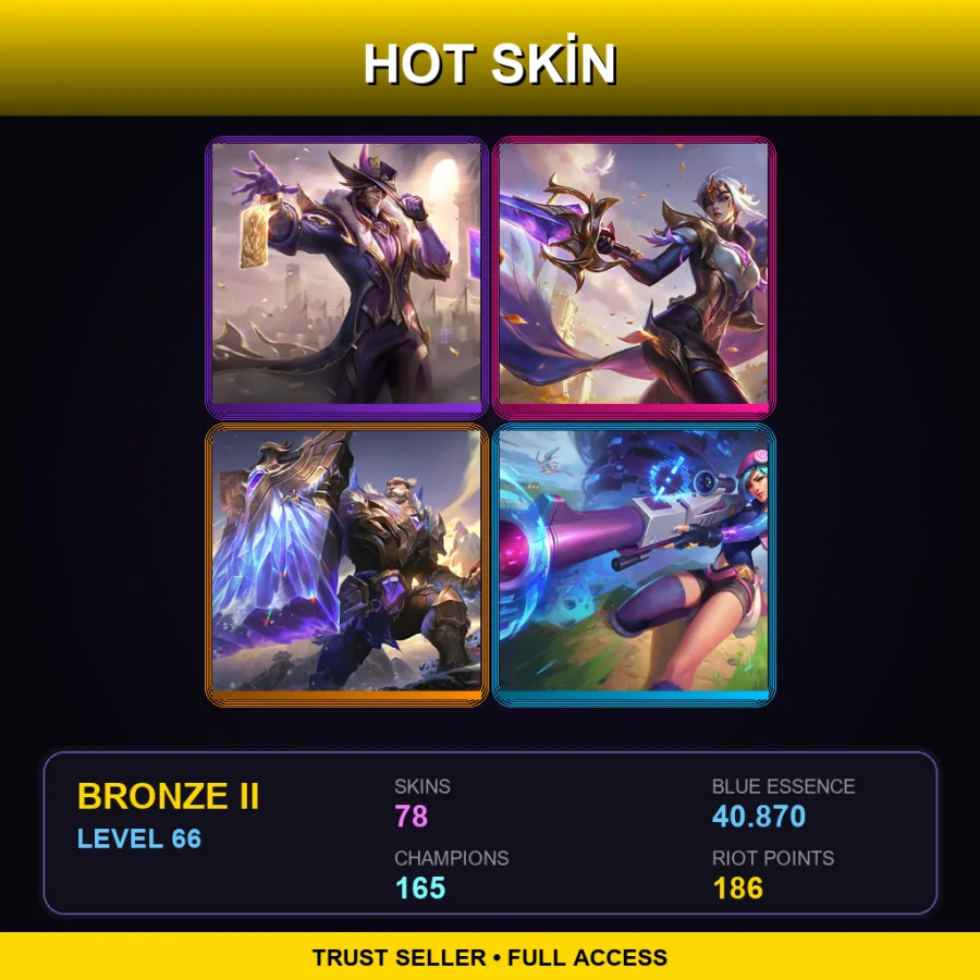 SG | Lv66 | Bronze II | 78 Skin | 165 Champ