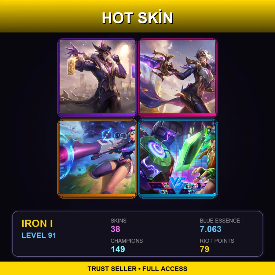 VN | Lv91 | Iron I | 38 Skin | 149 Champ