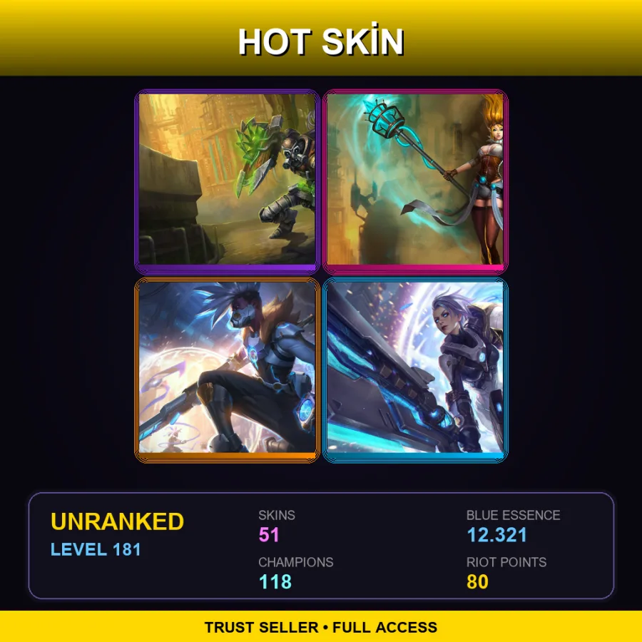 EUNE | Lv181 | Unranked | 51 Skin | 118 Champ — Drx Kindred