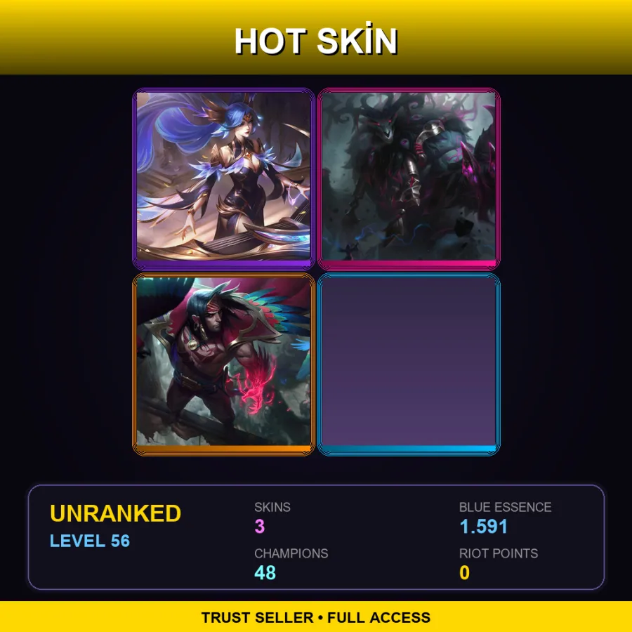 EUW | Victorious Sona | The Thousand-Pierced Bear | Bilgewater Swain | 3 Skin | 48 Champ | Lv56
