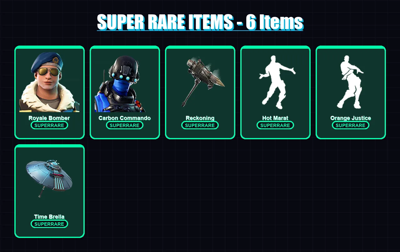 [PS4/PS5/XBOX/PC] | Royale Bomber | Carbon Commando | Blackheart | Valor | Catalyst | 71 skin | 57 pickaxe | 72 emote | 70 glider | Lv1175