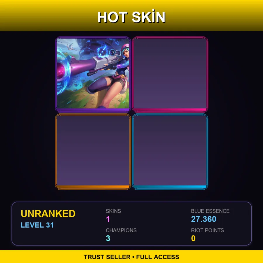 NA | Lv31 | Unranked | 1 Skin | 3 Champ — LoL account