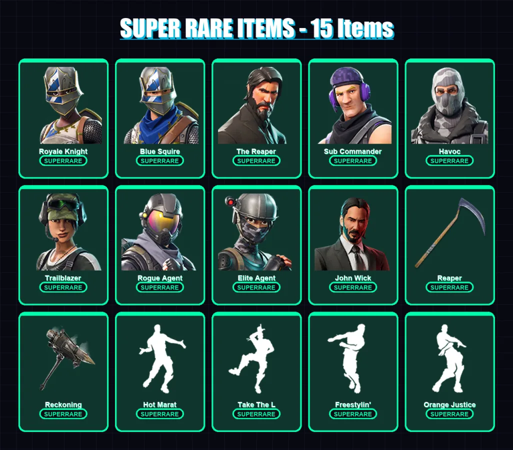 [PC/PSN] | Royale Knight | Blue Squire | The Reaper | Sub Commander | Havoc | 118 skin | 79 pickaxe | 94 emote | 83 glider | Lv1159