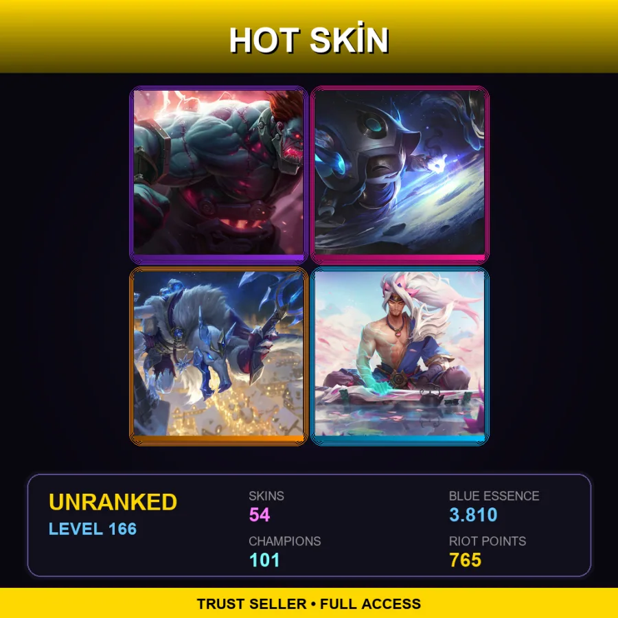 LAS | Lv166 | Unranked | 54 Skin | 101 Champ