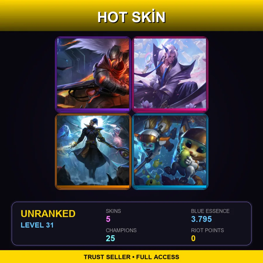 TR | Lv31 | Unranked | 5 Skin | 25 Champ
