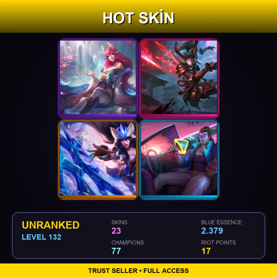 SG | Lv132 | Unranked | 23 Skin | 77 Champ
