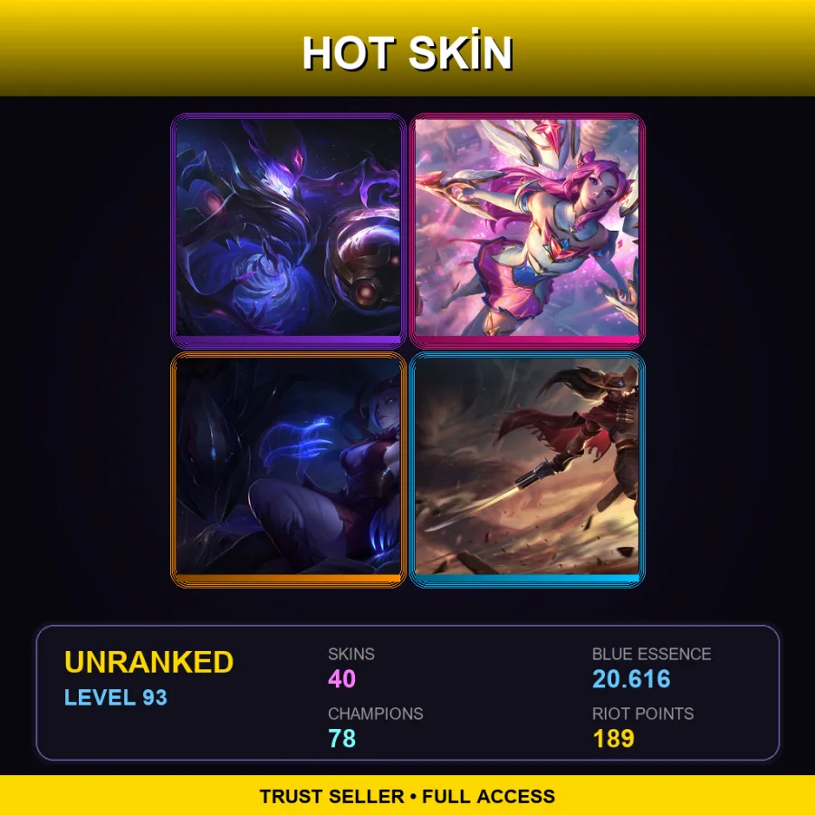 TR | Lv93 | Unranked | 40 Skin | 78 Champ