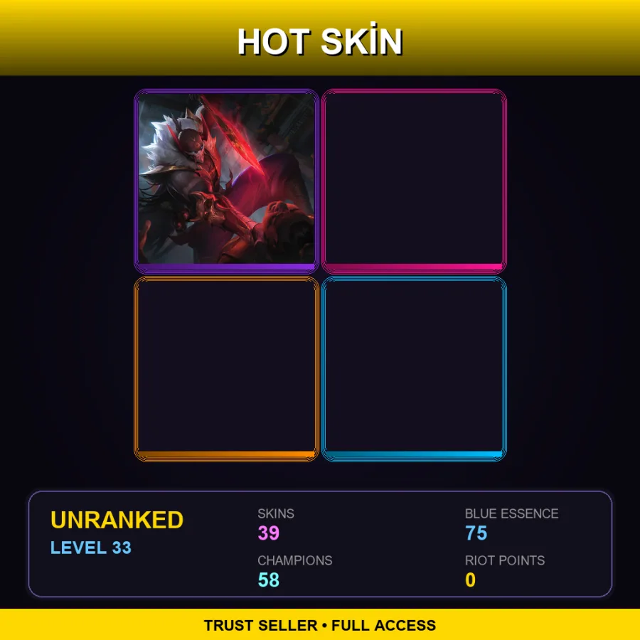 TR | Lv33 | Unranked | 39 Skin | 58 Champ