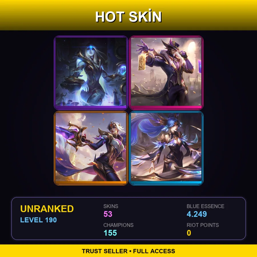 LAN | Lv190 | Unranked | 53 Skin | 155 Champ — Victorious Twisted Fate