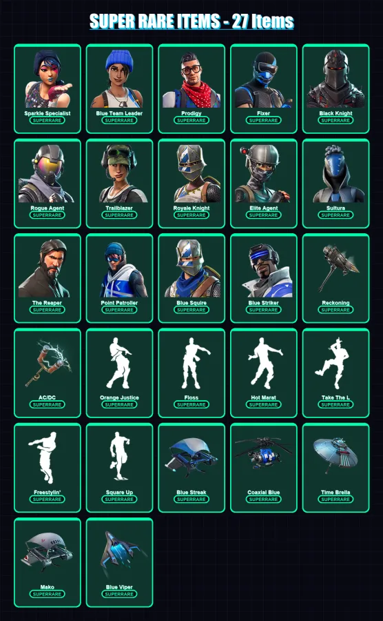 [PS4/PS5/XBOX/PC] | Sparkle Specialist | Blue Team Leader | Prodigy | Fixer | Black Knight | 236 skin | 243 pickaxe | 206 emote | 212 glider | Lv321 — Fortnite account
