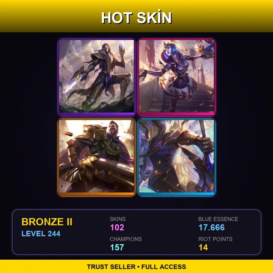 SG | Lv244 | Bronze II | 102 Skin | 157 Champ