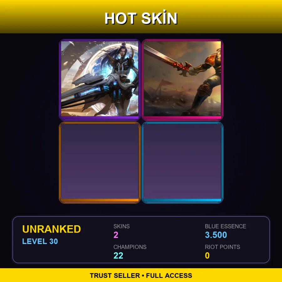 EUNE | Lv30 | Unranked | 2 Skin | 22 Champ