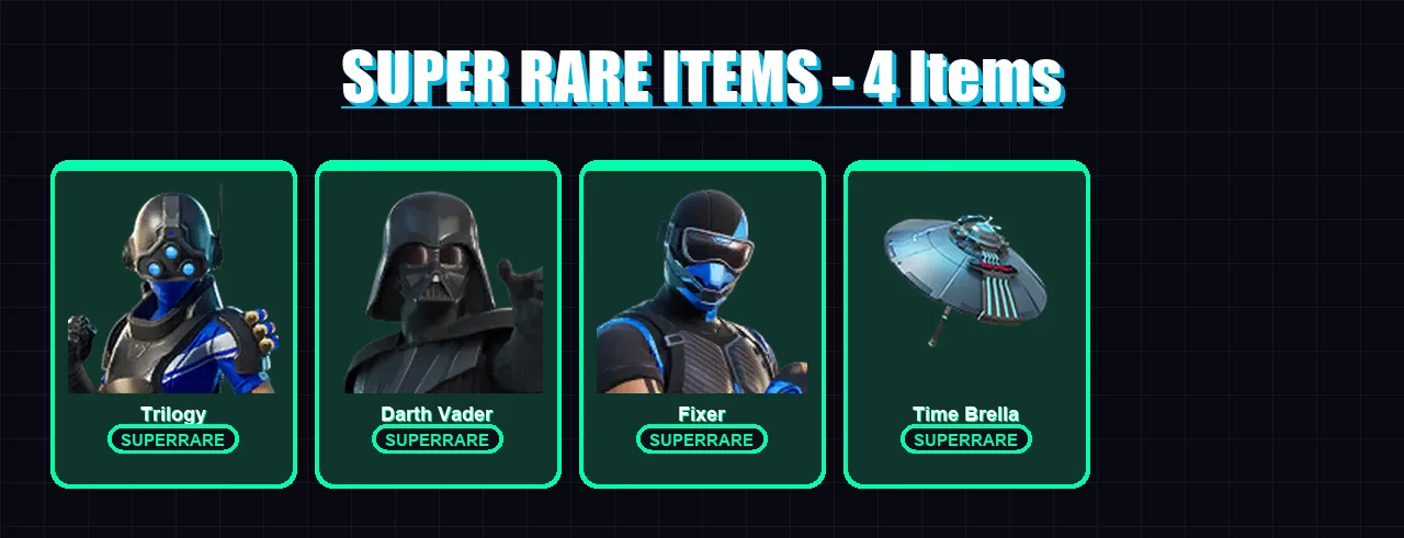[PS4/PS5/PC] | Trilogy | Darth Vader | Fixer | Spire Assassin | Mandalorian | 181 skin | 187 pickaxe | 137 emote | 161 glider | Lv2701