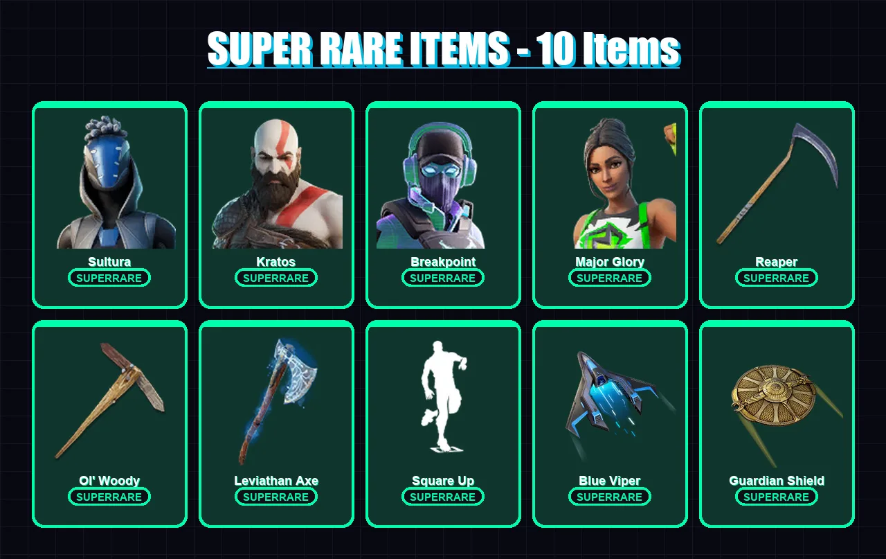[PS4/PS5/XBOX/PC] | Sultura | Kratos | Breakpoint | Major Glory | Galaxia | 133 skin | 179 pickaxe | 104 emote | 113 glider | Lv1762 — Fortnite account