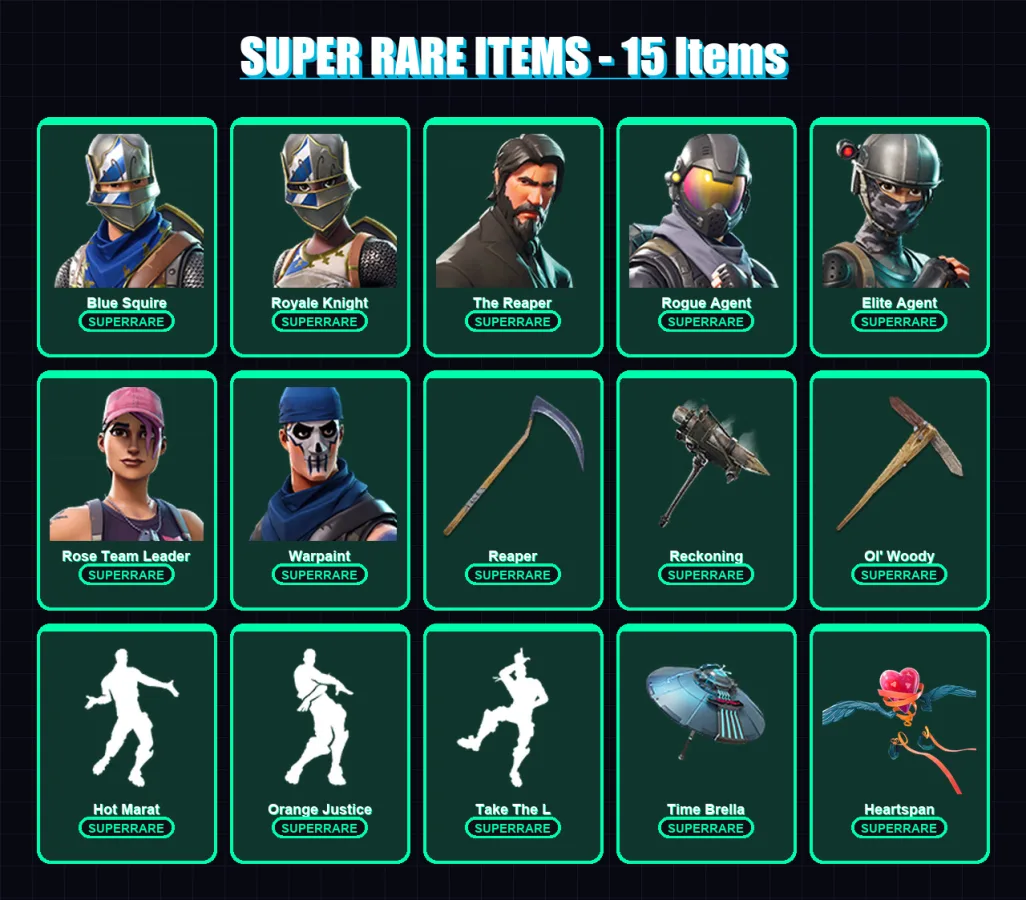 [PC/XBOX/PSN] | Blue Squire | Royale Knight | The Reaper | Rogue Agent | Elite Agent | 77 skin | 62 pickaxe | 70 emote | 66 glider | Lv916