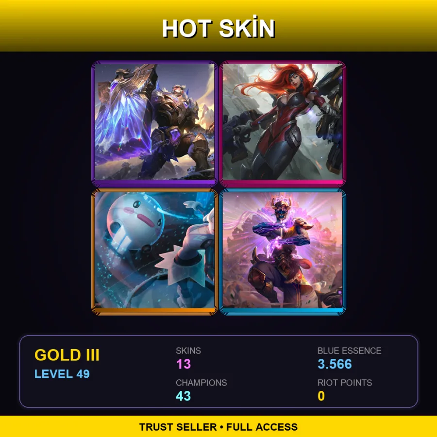 EUW | Lv49 | Gold III | 13 Skin | 43 Champ — LoL account