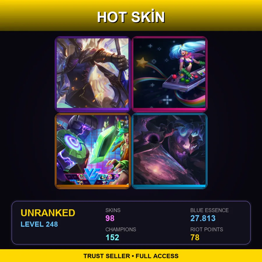 SG | Lv248 | Unranked | 98 Skin | 152 Champ with Amumu