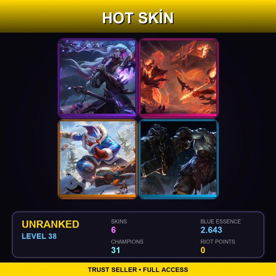 TR | Lv38 | Unranked | 6 Skin | 31 Champ