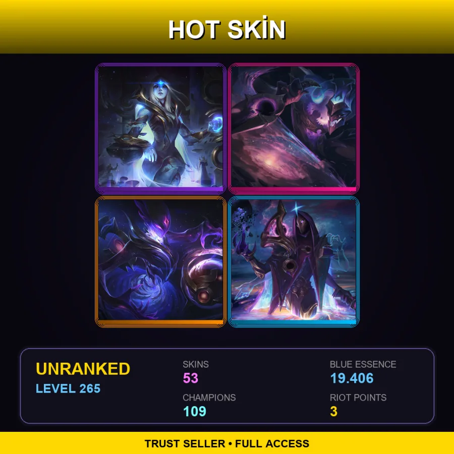 EUW | Lv265 | Unranked | 53 Skin | 109 Champ — Edg Zoe