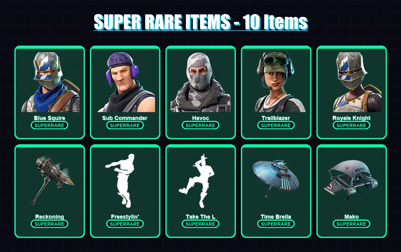 [PC/XBOX] | Blue Squire | Sub Commander | Havoc | Trailblazer | Royale Knight | 24 skin | 23 pickaxe | 30 emote | 30 glider | Lv413