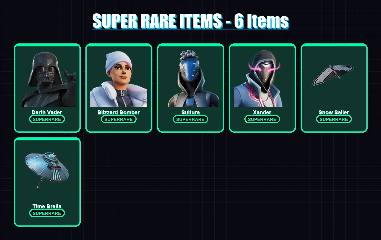 [PC/XBOX] | Darth Vader | Blizzard Bomber | Sultura | Xander | Paradigm (Reality-659) | 85 skin | 97 pickaxe | 64 emote | 78 glider | Lv1102