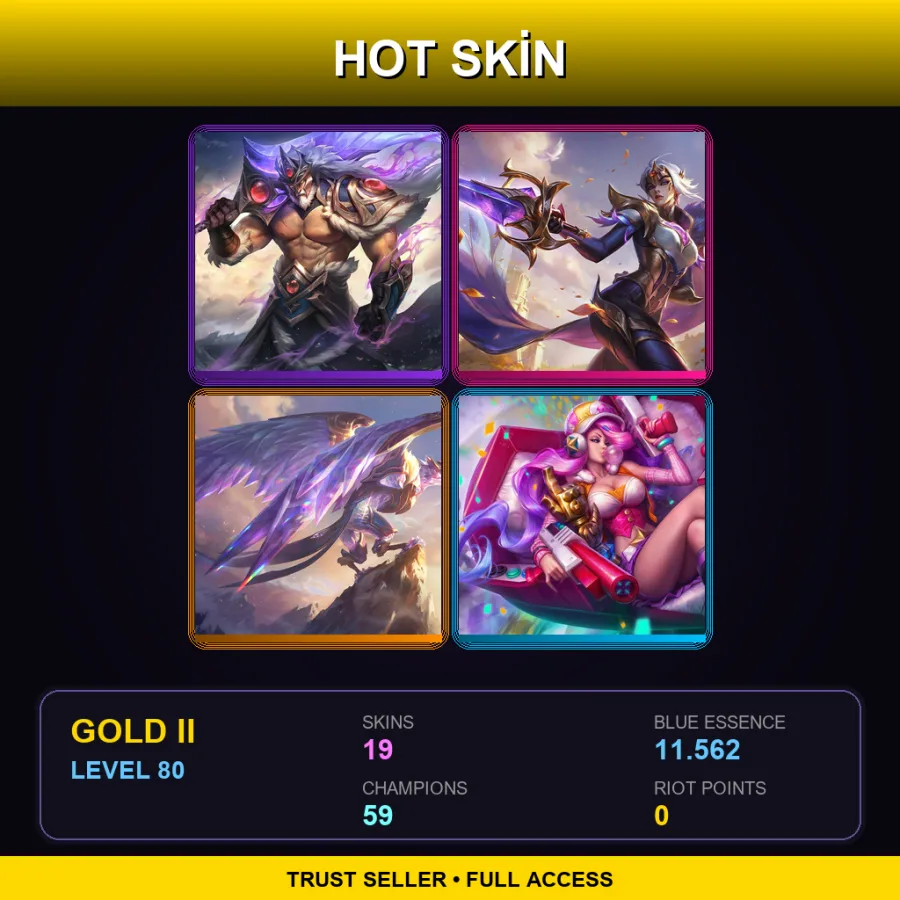 EUW | Lv80 | Gold II | 19 Skin | 59 Champ