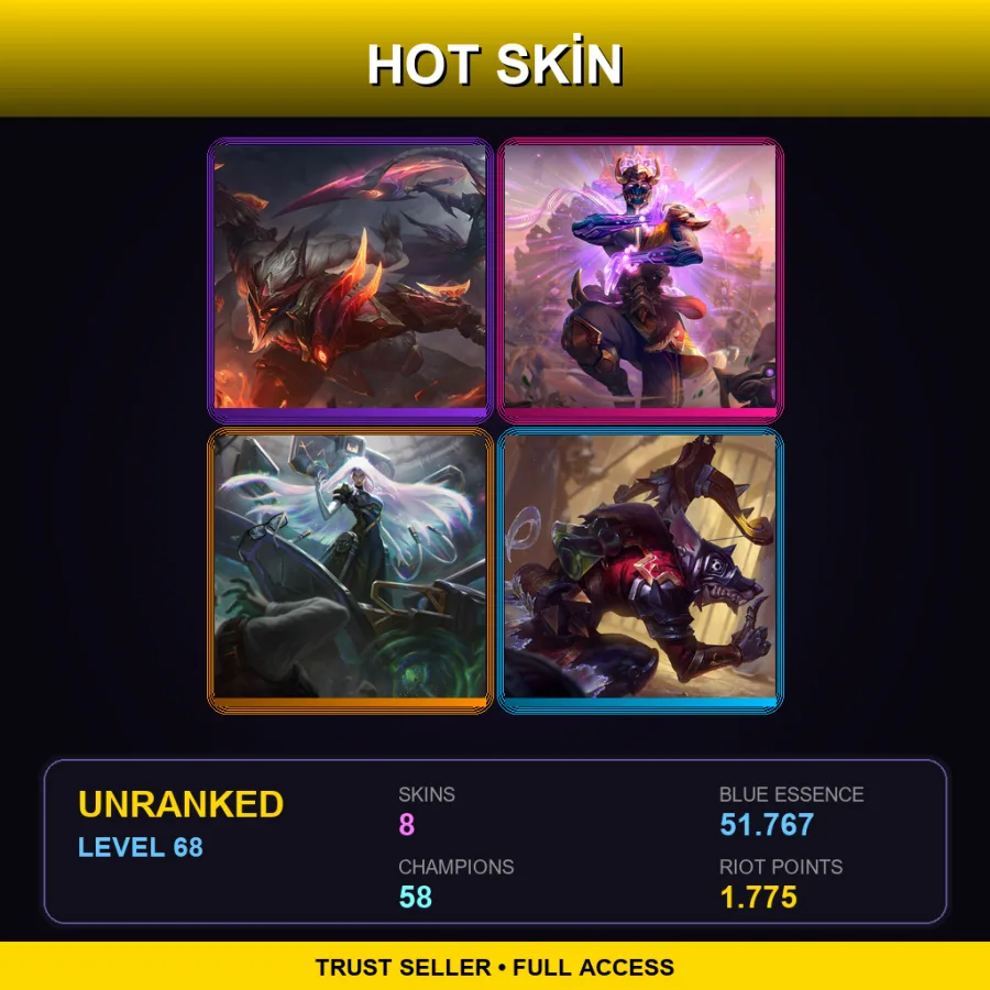 LAN | Lv68 | Unranked | 8 Skin | 58 Champ