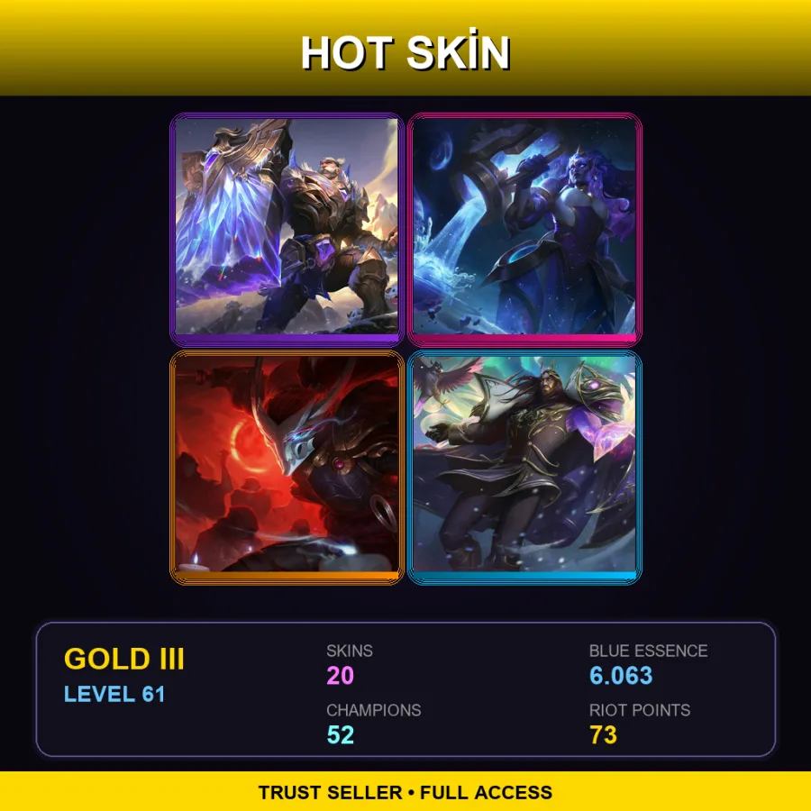 LAS | Lv61 | Gold III | 20 Skin | 52 Champ