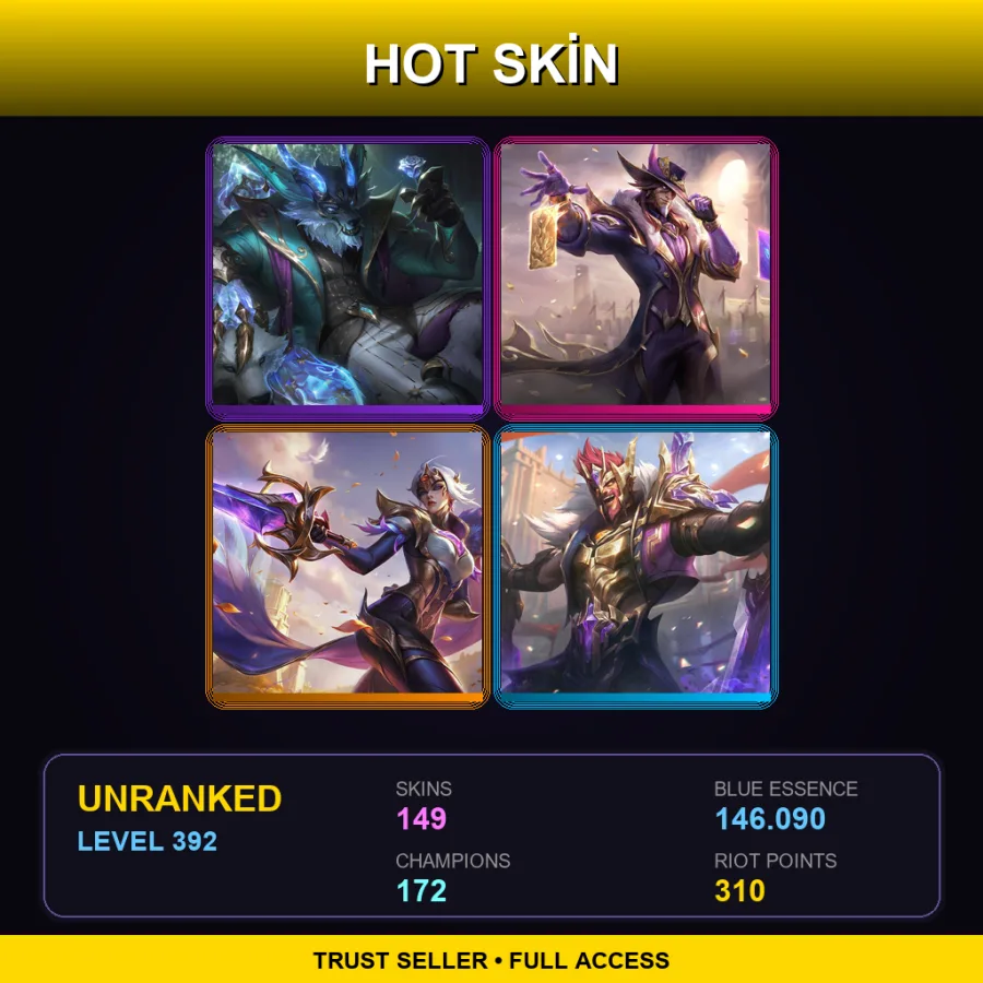 LAS | Lv392 | Unranked | 149 Skin | 172 Champ — Mundo Mundo
