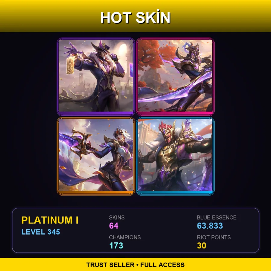 LAS | Lv345 | Platinum I | 64 Skin | 173 Champ