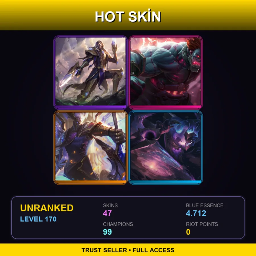 LAN | Lv170 | Unranked | 47 Skin | 99 Champ