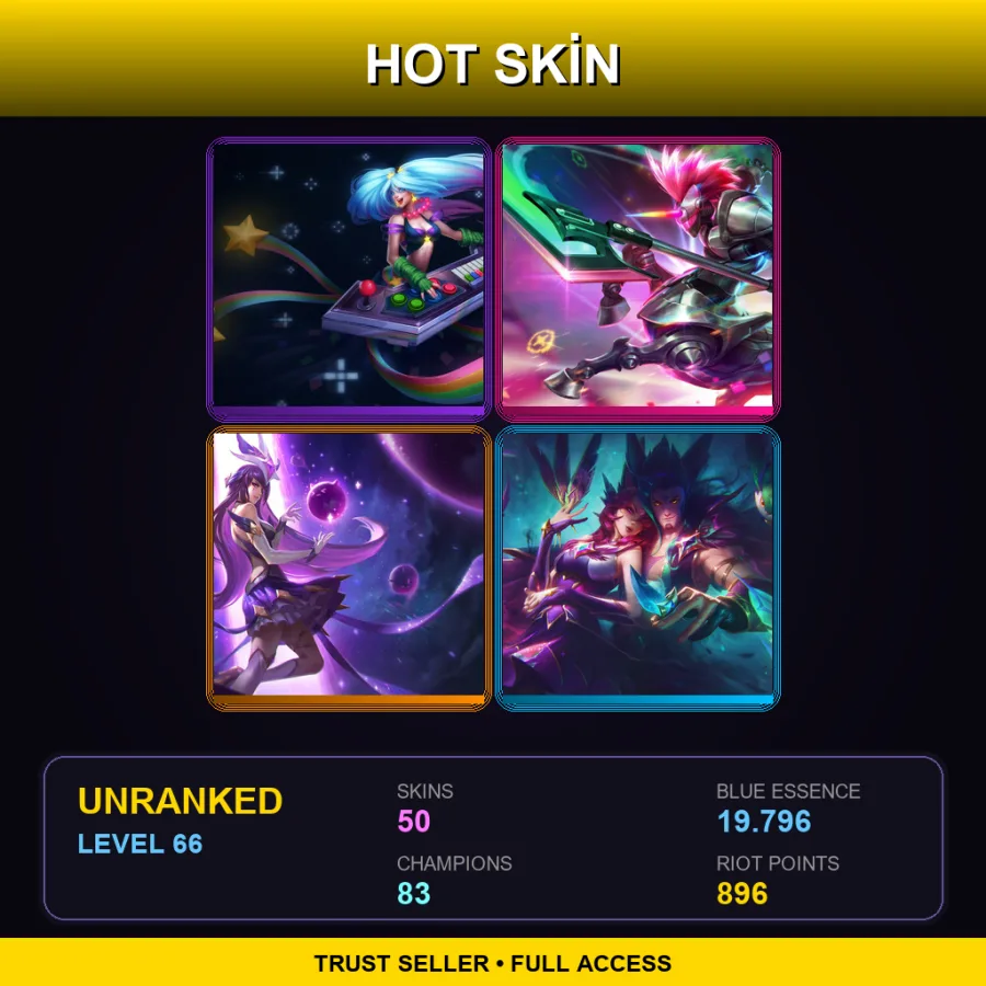 NA | Lv66 | Unranked | 50 Skin | 83 Champ — LoL account