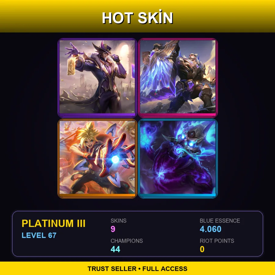 TR | Lv67 | Platinum III | 9 Skin | 44 Champ