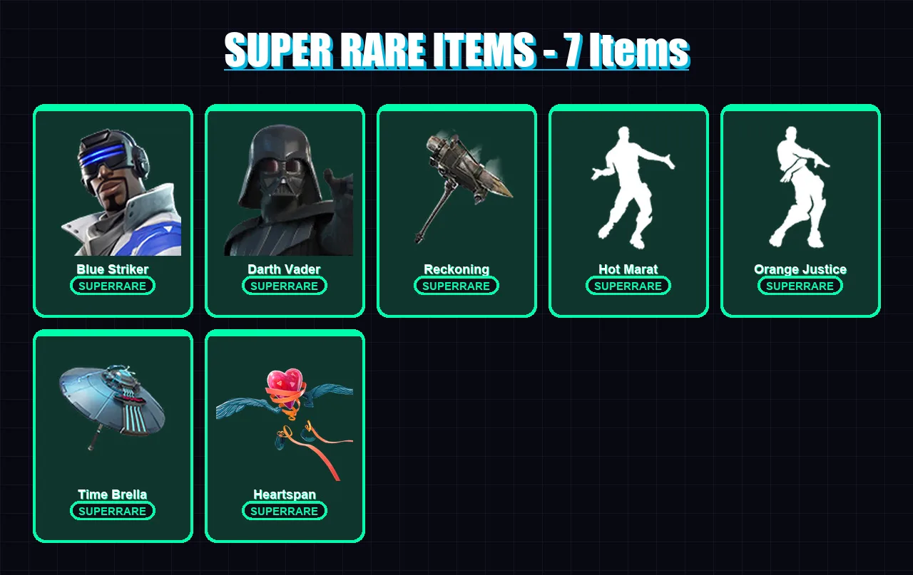 [PC/XBOX] | Blue Striker | Darth Vader | Dire | Blackheart | Optimus Prime | 115 skin | 128 pickaxe | 124 emote | 124 glider | Lv1741 — Game account