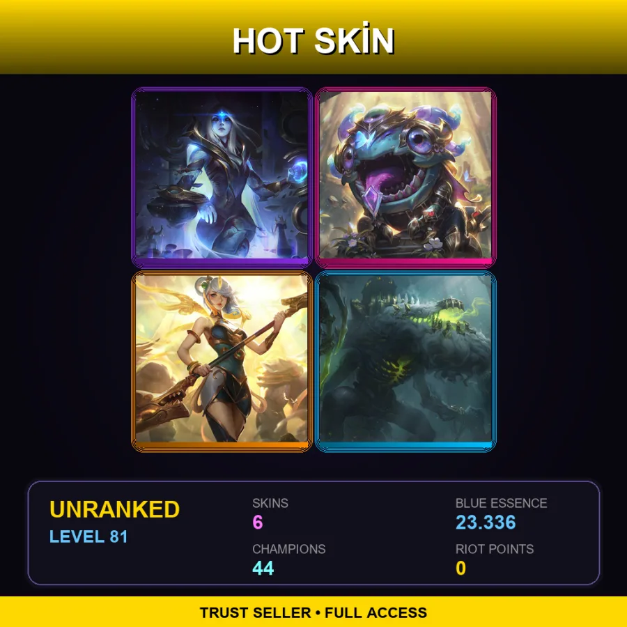 LAN | Lv81 | Unranked | 6 Skin | 44 Champ