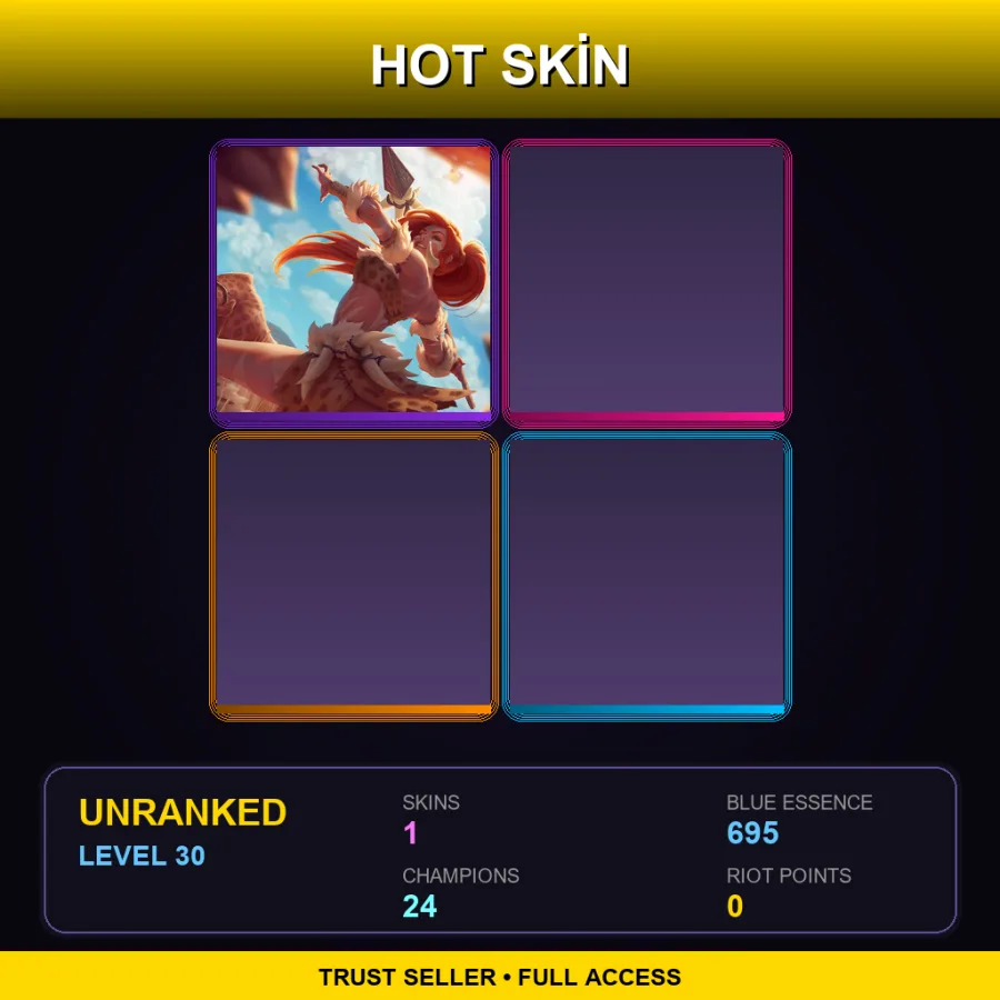 EUW | Leopard Nidalee | 1 Skin | 24 Champ | Lv30 — LoL account