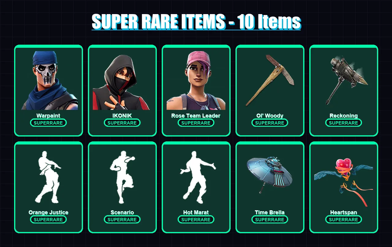 [PC/XBOX/PSN] | Warpaint | IKONIK | Rose Team Leader | Sorana | The Prisoner | 163 skin | 172 pickaxe | 159 emote | 162 glider | Lv3214