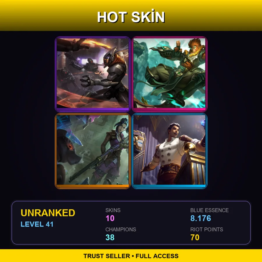 SG | Lv41 | Unranked | 10 Skin | 38 Champ