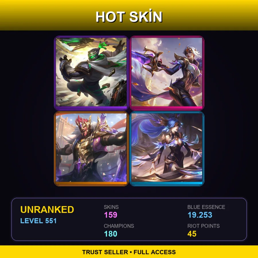 LAS | Lv551 | Unranked | 159 Skin | 180 Champ — Arclight Yorick
