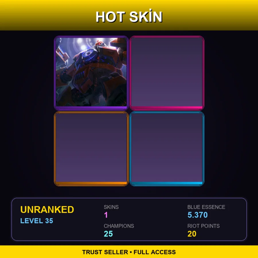 EUW | Lv35 | Unranked | 1 Skin | 25 Champ