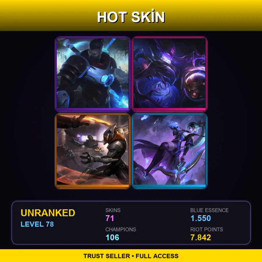 EUNE | Lv78 | Unranked | 71 Skin | 106 Champ — LoL account